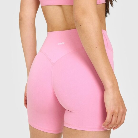 SoftMotion™ High Waisted Shorts 6" with White Logo - Picture 5 of 5